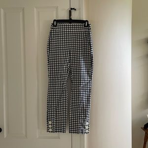 J. Crew navy and white gingham pants: size 00